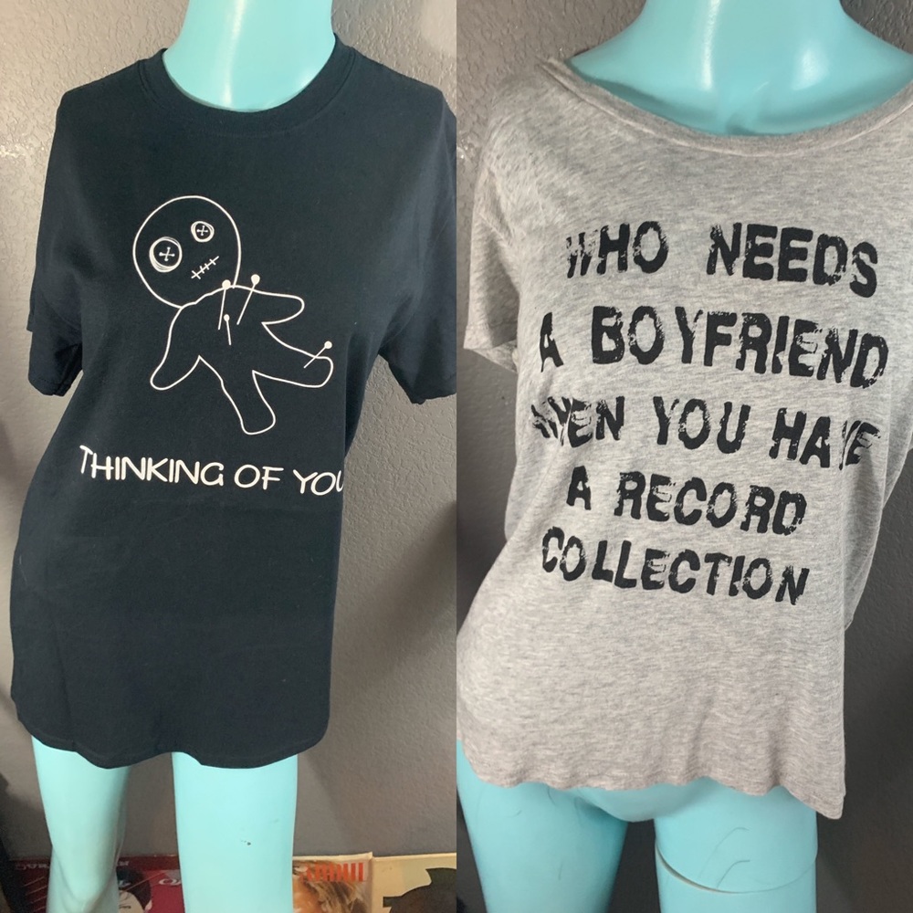 🔥Lot of 2 Funny Break-Up / Single Shirt Lot Small